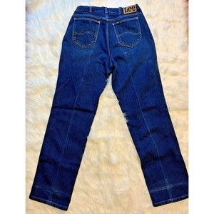Vintage Lee Riders Blue Jeans Tag Women's Sz 14ish USA Union Made Tapered READ